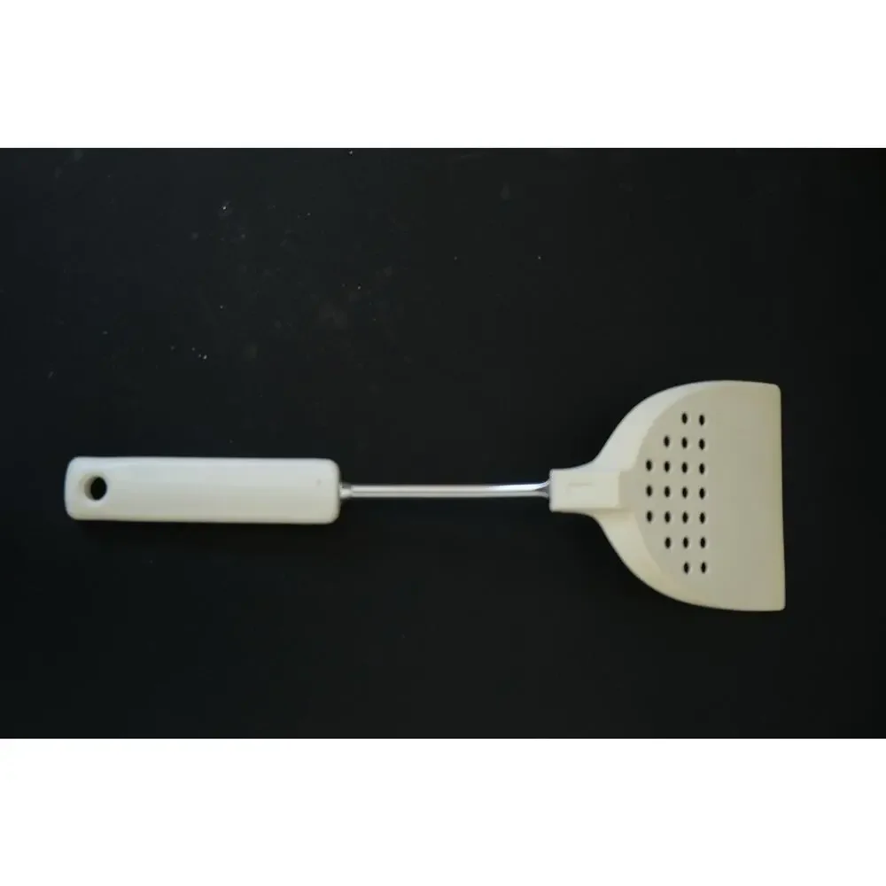 Vintage EKCO Cream Melamine Turner Spatula with a chrome-plated shank